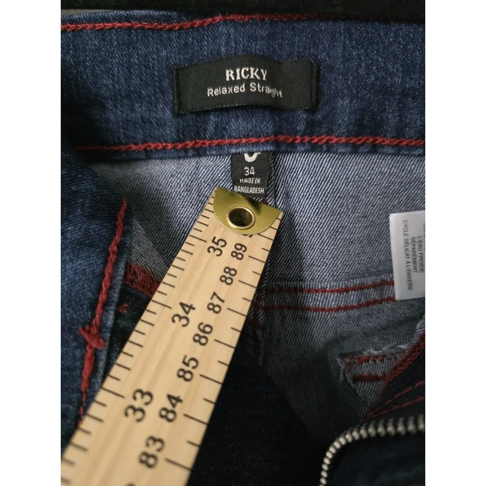 True Religion Ricky SN‎ Flap Straight Style 700872 Dark Fir Balsam Wash Sz 34x34